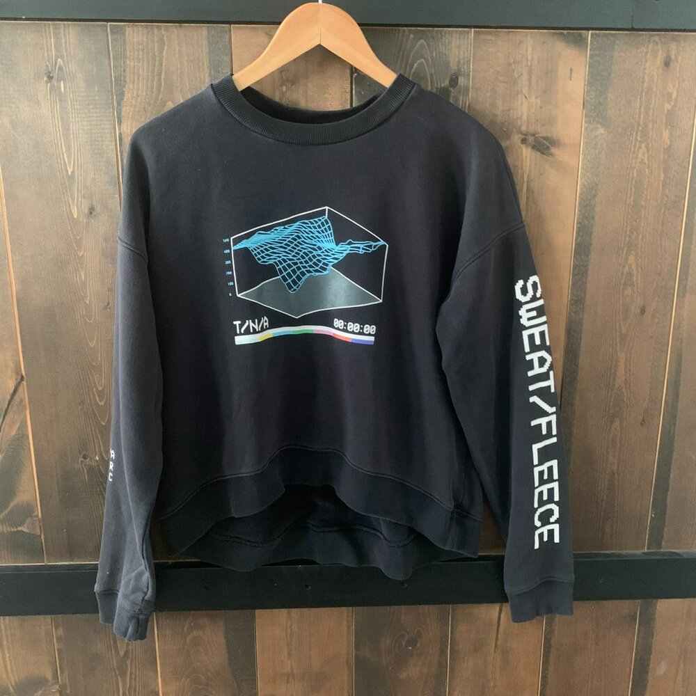 TNA Aritzia Sweatfleece Oversize Crewneck Sweater Size S